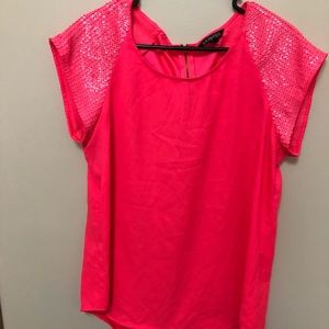 Pink sequin shoulders